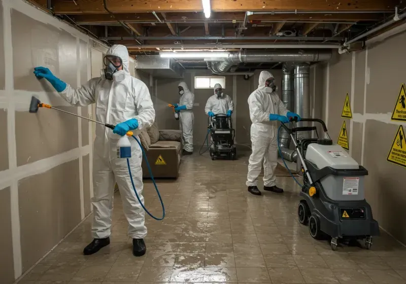 Basement Moisture Removal and Structural Drying process in Clarion County, PA